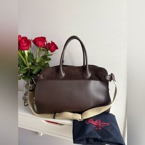 Boldrini Selleria dark brown (the ROW)/ suede tote bag/travel / trending bag